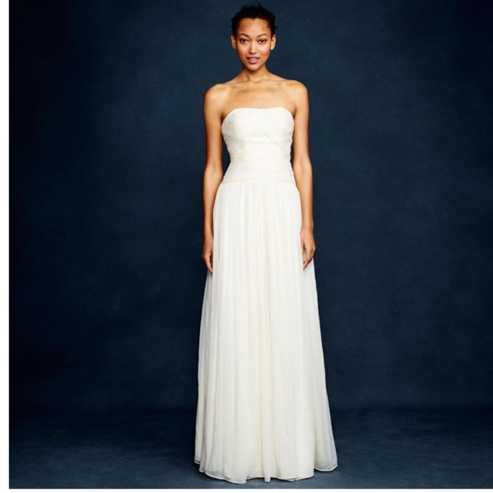 🌟Host Pick🌟 🆕 JCrew Silk Chiffon champagne gown